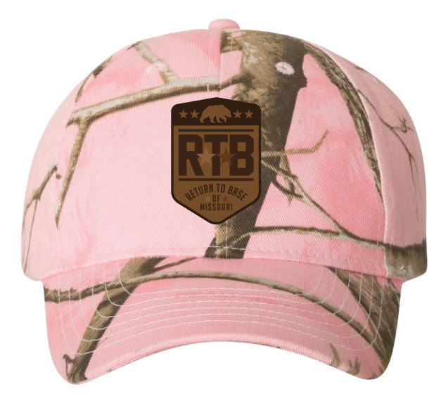 Realtree Pink Leather Patch Cap